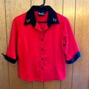 Vintage Rock Steady cherry button up shirt